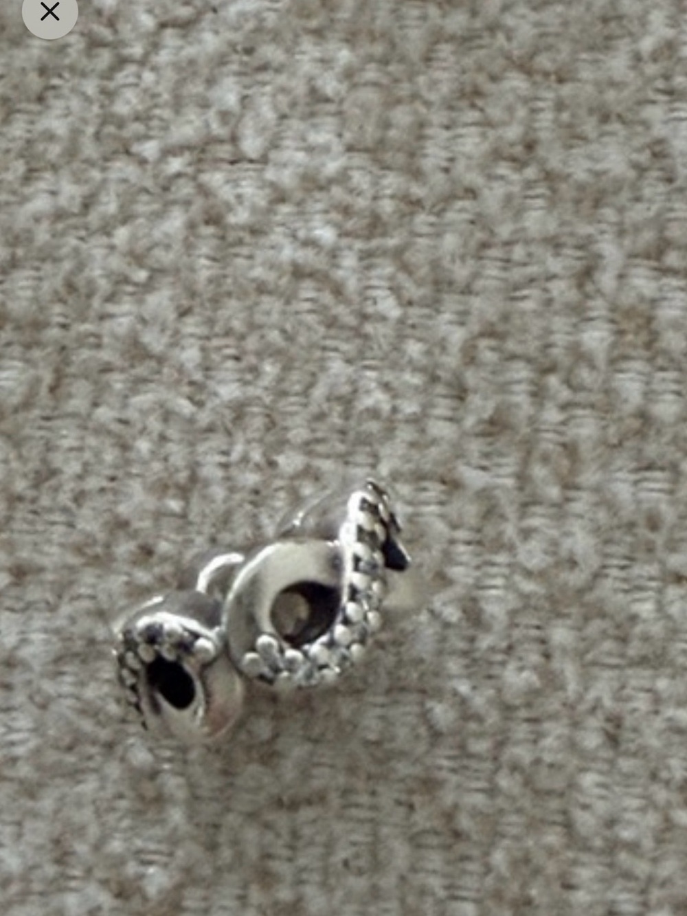 Sterling Silver Rope-Trim Bead Charm - Silver